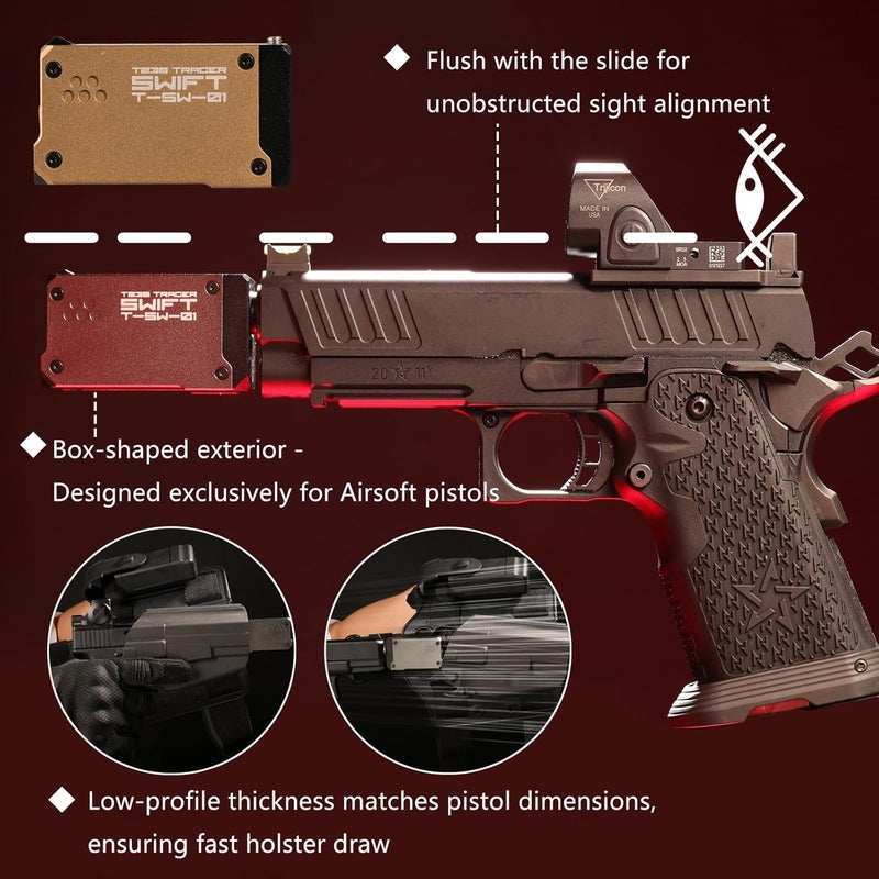 T238 -Swift Tracer Unit,Airsoft Spitfire Tactical Simulator for Airsoft Green Tracer BBS/Gel Balls with 14mm CCW and 11mm CW interfaces. - Image 5